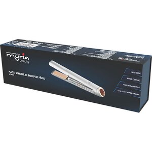 Placa de indreptat parul cordless MYRIA MY4853, 220 grade, invelis ceramic, argintiu Placa de indreptat parul cordless MYRIA MY4853, 220 grade, invelis ceramic, argintiu