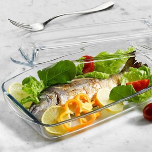 Vas termorezistent cu capac PASABAHCE Borcam 1017141, 33.9x19cm, sticla, transparent Vas termorezistent cu capac PASABAHCE Borcam 1017141, 33.9x19cm, sticla, transparent