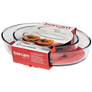 Set vase termorezistente PASABAHCE Borcam 1017169, 2 pise, sticla, 1.65-3.3l, transparent Set vase termorezistente PASABAHCE Borcam 1017169, 2 pise, sticla, 1.65-3.3l, transparent