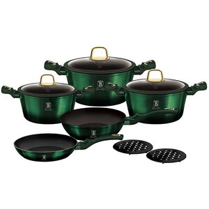 Set vase BERLINGER HAUS Emerald BH/6065, 10 piese, 1-6.1l, 20-28cm, aluminiu, verde Set vase BERLINGER HAUS Emerald BH/6065, 10 piese, 1-6.1l, 20-28cm, aluminiu, verde