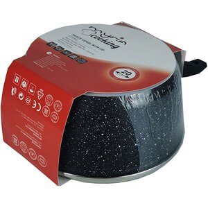Cratita cu capac MYRIA MY4426, 2.8l, 20cm, aluminiu, negru Cratita cu capac MYRIA MY4426, 2.8l, 20cm, aluminiu, negru