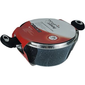 Oala cu capac MYRIA MY4427, 4l, 24cm, aluminiu, negru Oala cu capac MYRIA MY4427, 4l, 24cm, aluminiu, negru