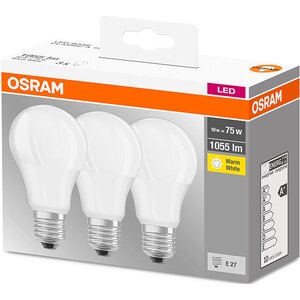 Set 3 becuri LED OSRAM A75, E27, 10W, lumina calda Set 3 becuri LED OSRAM A75, E27, 10W, lumina calda