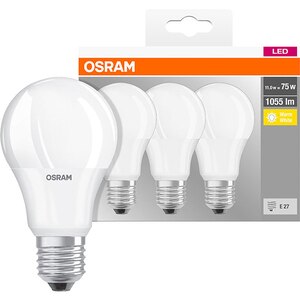 Set 3 becuri LED OSRAM A75, E27, 10W, lumina calda Set 3 becuri LED OSRAM A75, E27, 10W, lumina calda