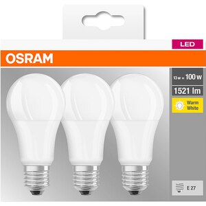Set 3 becuri LED OSRAM A100, E27, 13W, lumina calda Set 3 becuri LED OSRAM A100, E27, 13W, lumina calda