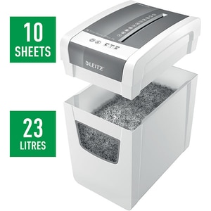 Distrugator documente manual LEITZ IQ Home Office Slim, 10 coli, 23l, Cross-Cut, alb Distrugator documente manual LEITZ IQ Home Office Slim, 10 coli, 23l, Cross-Cut, alb
