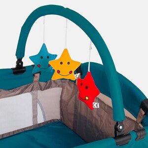 Patut JUJU Sleepy Baby - Space Doggy JU7950, 0 luni+, bej-turcoaz Patut JUJU Sleepy Baby - Space Doggy JU7950, 0 luni+, bej-turcoaz