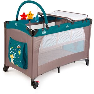 Patut JUJU Sleepy Baby - Space Doggy JU7950, 0 luni+, bej-turcoaz Patut JUJU Sleepy Baby - Space Doggy JU7950, 0 luni+, bej-turcoaz