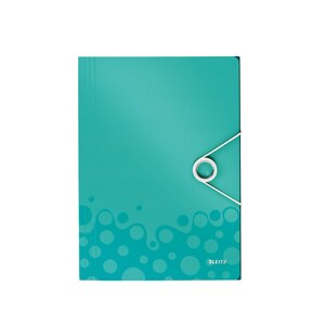 Mapa documente cu elastic LEITZ Wow, A4, polipropilena, turcoaz Mapa documente cu elastic LEITZ Wow, A4, polipropilena, turcoaz