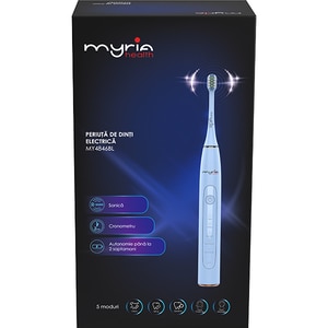 Periuta de dinti electrica MYRIA MY4846BL, 40000 miscari/minut, 5 programe, 3 capete, albastru Periuta de dinti electrica MYRIA MY4846BL, 40000 miscari/minut, 5 programe, 3 capete, albastru