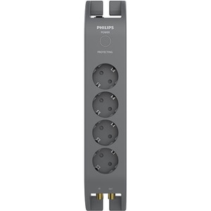 Prelungitor cu protectie PHILIPS SPN5144A/58 4 prize, 2m, negru Prelungitor cu protectie PHILIPS SPN5144A/58 4 prize, 2m, negru
