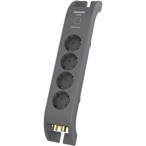 Prelungitor cu protectie PHILIPS SPN5144A/58 4 prize, 2m, negru Prelungitor cu protectie PHILIPS SPN5144A/58 4 prize, 2m, negru