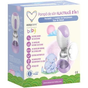 Pompa de san electrica EASYCARE EASY00148, 180ml, alb-mov Pompa de san electrica EASYCARE EASY00148, 180ml, alb-mov