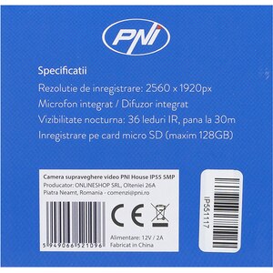 Camera IP Wireless PNI IP55, Ultra HD 1920p, IR, Night Vision, alb Camera IP Wireless PNI IP55, Ultra HD 1920p, IR, Night Vision, alb