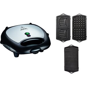 Sandwich maker TEFAL Break Time SW614831, 700W, 3 placi detasabile, negru-argintiu Sandwich maker TEFAL Break Time SW614831, 700W, 3 placi detasabile, negru-argintiu