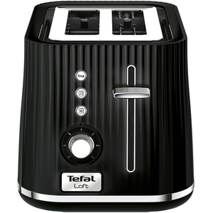 Prajitor de paine TEFAL Loft TT761838, 2 felii, 850W, negru-argintiu Prajitor de paine TEFAL Loft TT761838, 2 felii, 850W, negru-argintiu