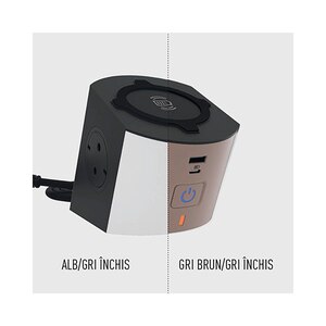 Prelungitor cu protectie LEGRAND L694506, 2 prize, 2 x USB, 2m, alb-gri inchis Prelungitor cu protectie LEGRAND L694506, 2 prize, 2 x USB, 2m, alb-gri inchis