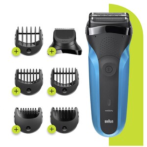 Aparat de ras BRAUN Series 3 Shave&Style 310BT, acumulator, autonomie 30 min, albastru-negru Aparat de ras BRAUN Series 3 Shave&Style 310BT, acumulator, autonomie 30 min, albastru-negru