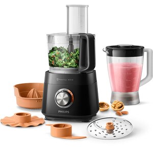 Robot de bucatarie PHILIPS Viva Collection HR7510/10, vas 2.1l, blender 1.5l, 800W, 2 trepte viteza, negru-maro Robot de bucatarie PHILIPS Viva Collection HR7510/10, vas 2.1l, blender 1.5l, 800W, 2 trepte viteza, negru-maro