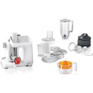 Robot de bucatarie BOSCH MUM58259, vas 3.9l, blender 1.25l, 1000W, 7 trepte viteza, alb-argintiu Robot de bucatarie BOSCH MUM58259, vas 3.9l, blender 1.25l, 1000W, 7 trepte viteza, alb-argintiu