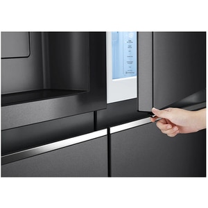 Side by Side LG GSJV91MCAE, Total No Frost, 635 l, H 179 cm, Clasa E, Dozator apa UVnano, DoorCooling+, ThinQ, negru Side by Side LG GSJV91MCAE, Total No Frost, 635 l, H 179 cm, Clasa E, Dozator apa UVnano, DoorCooling+, ThinQ, negru