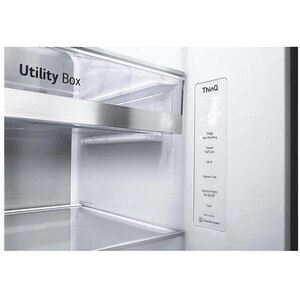 Side by Side LG GSJV91MCAE, Total No Frost, 635 l, H 179 cm, Clasa E, Dozator apa UVnano, DoorCooling+, ThinQ, negru Side by Side LG GSJV91MCAE, Total No Frost, 635 l, H 179 cm, Clasa E, Dozator apa UVnano, DoorCooling+, ThinQ, negru