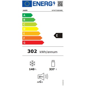 Side by Side HAIER HFW7720ENMB, No Frost, 477 l, H 201 cm, Clasa E, negru Side by Side HAIER HFW7720ENMB, No Frost, 477 l, H 201 cm, Clasa E, negru
