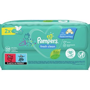 Servetele umede PAMPERS Fresh Clean, 2 pachete, 104buc Servetele umede PAMPERS Fresh Clean, 2 pachete, 104buc