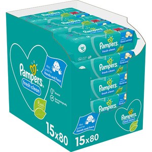 Servetele umede PAMPERS Fresh Clean, 15 pachete, 1200 buc Servetele umede PAMPERS Fresh Clean, 15 pachete, 1200 buc