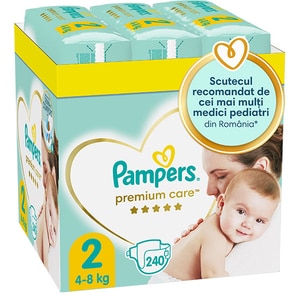 Scutece PAMPERS Premium Care XXL Box nr 2, Unisex, 4-8 kg, 240 buc Scutece PAMPERS Premium Care XXL Box nr 2, Unisex, 4-8 kg, 240 buc