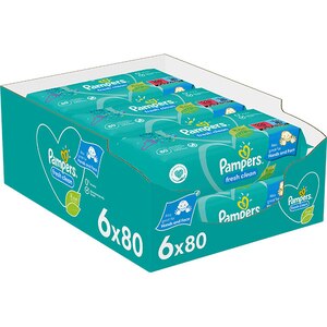 Servetele umede PAMPERS Fresh Clean, 6 pachete, 480 buc Servetele umede PAMPERS Fresh Clean, 6 pachete, 480 buc