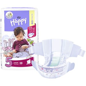 Scutece HAPPY Junior nr 5, Unisex, 12-25 kg, 58 buc Scutece HAPPY Junior nr 5, Unisex, 12-25 kg, 58 buc