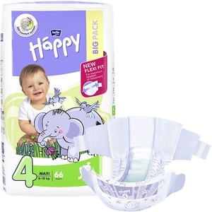 Scutece HAPPY Maxi nr 4, Unisex, 8-18 kg, 66 buc Scutece HAPPY Maxi nr 4, Unisex, 8-18 kg, 66 buc