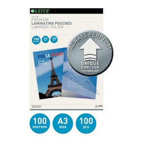 Folie laminat LEITZ, 100 microni, A3, 100 bucati Folie laminat LEITZ, 100 microni, A3, 100 bucati