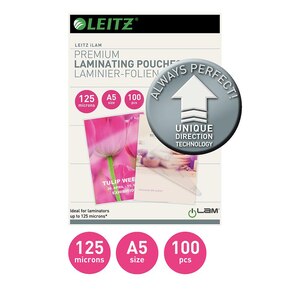 Folie laminat LEITZ, 125 microni, A5, 100 bucati Folie laminat LEITZ, 125 microni, A5, 100 bucati