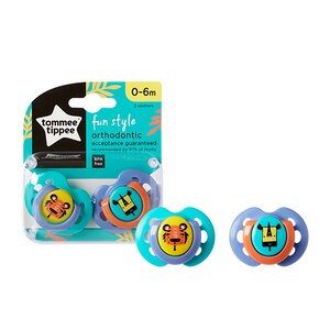 Suzeta ortodontica TOMMEE TIPPEE ONL Fun TT0229, 0-6 luni, 2 buc Suzeta ortodontica TOMMEE TIPPEE ONL Fun TT0229, 0-6 luni, 2 buc