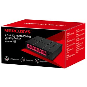 Switch MERCUSYS MS105G, 5 porturi Gigabit, negru Switch MERCUSYS MS105G, 5 porturi Gigabit, negru