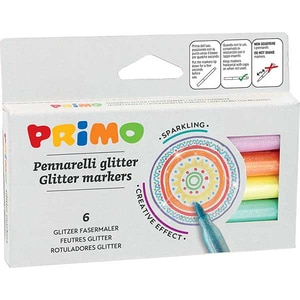 Set marker cu sclipici PRIMO, 6 culori Set marker cu sclipici PRIMO, 6 culori
