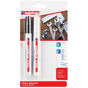 Set marker permanent cu vopsea EDDING 750, corp metalic, 2-4 mm, alb-negru Set marker permanent cu vopsea EDDING 750, corp metalic, 2-4 mm, alb-negru