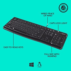 Tastatura cu fir LOGITECH K120, USB, Layout US, negru Tastatura cu fir LOGITECH K120, USB, Layout US, negru