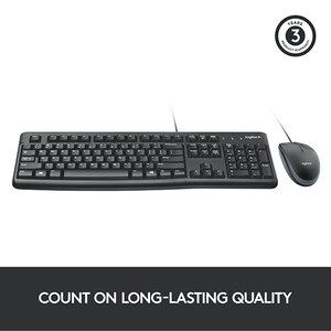 Kit tastatura si mouse cu fir LOGITECH MK120, USB, Layout US INT, negru Kit tastatura si mouse cu fir LOGITECH MK120, USB, Layout US INT, negru