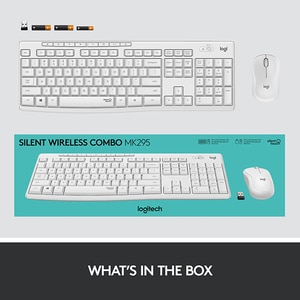 Kit tastatura si mouse Wireless LOGITECH MK295 Silent, USB, alb Kit tastatura si mouse Wireless LOGITECH MK295 Silent, USB, alb