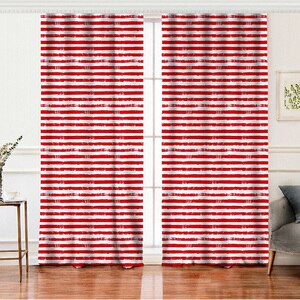 Set 2 draperii Mila Home, rejansa, 140 x 260 cm, semiopac, rosu-alb Set 2 draperii Mila Home, rejansa, 140 x 260 cm, semiopac, rosu-alb
