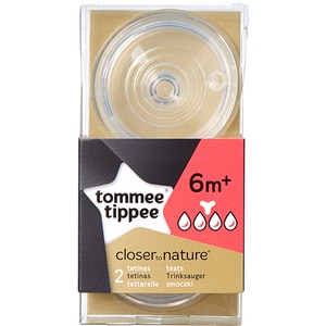 Set tetine TOMMEE TIPPEE, hrana densa, 6 luni+, 2 buc, transparent Set tetine TOMMEE TIPPEE, hrana densa, 6 luni+, 2 buc, transparent