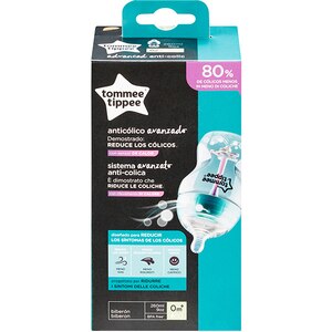 Biberon cu sistem de ventilatie TOMMEE TIPPEE Advanced, flux lent, 0 luni +, 260 ml, albastru - transparent Biberon cu sistem de ventilatie TOMMEE TIPPEE Advanced, flux lent, 0 luni +, 260 ml, albastru - transparent