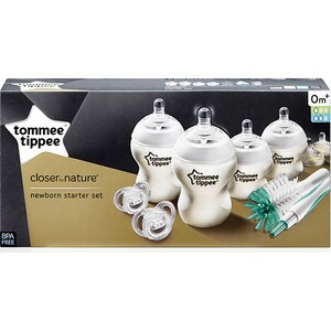 Set nou-nascut TOMMEE TIPPEE: 2 biberoane 150 ml + 2 biberoane 260 ml + 2 suzete + perie, 0 luni +, 260ml, transparent Set nou-nascut TOMMEE TIPPEE: 2 biberoane 150 ml + 2 biberoane 260 ml + 2 suzete + perie, 0 luni +, 260ml, transparent