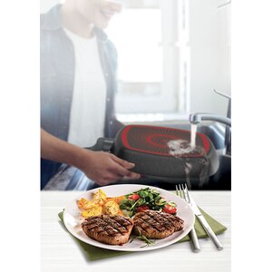 Tigaie grill TEFAL Simply Clean B5674053, 26x26cm, aluminiu, Thermo Signal, negru Tigaie grill TEFAL Simply Clean B5674053, 26x26cm, aluminiu, Thermo Signal, negru