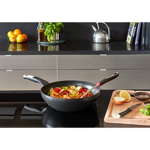 Tigaie wok TEFAL Unlimited G2551972, 28cm, aluminiu, Thermo Signal, negru Tigaie wok TEFAL Unlimited G2551972, 28cm, aluminiu, Thermo Signal, negru