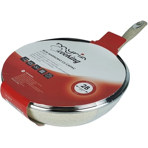 Tigaie Wok marmorat MYRIA MY4412, 28cm, aliaj de aluminiu, crem Tigaie Wok marmorat MYRIA MY4412, 28cm, aliaj de aluminiu, crem