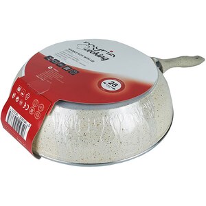 Tigaie Wok marmorat MYRIA MY4412, 28cm, aliaj de aluminiu, crem Tigaie Wok marmorat MYRIA MY4412, 28cm, aliaj de aluminiu, crem